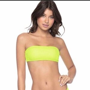 PILYQ Swim Pineapple Reef Tube Bandeau Top Size M